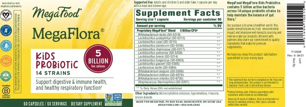 Product image for MegaFlora® Kids Probiotic.
