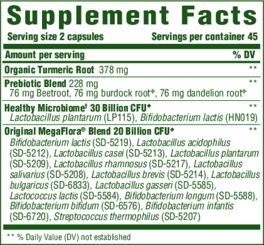Product image for MegaFlora® Probiotic with Turmeric.