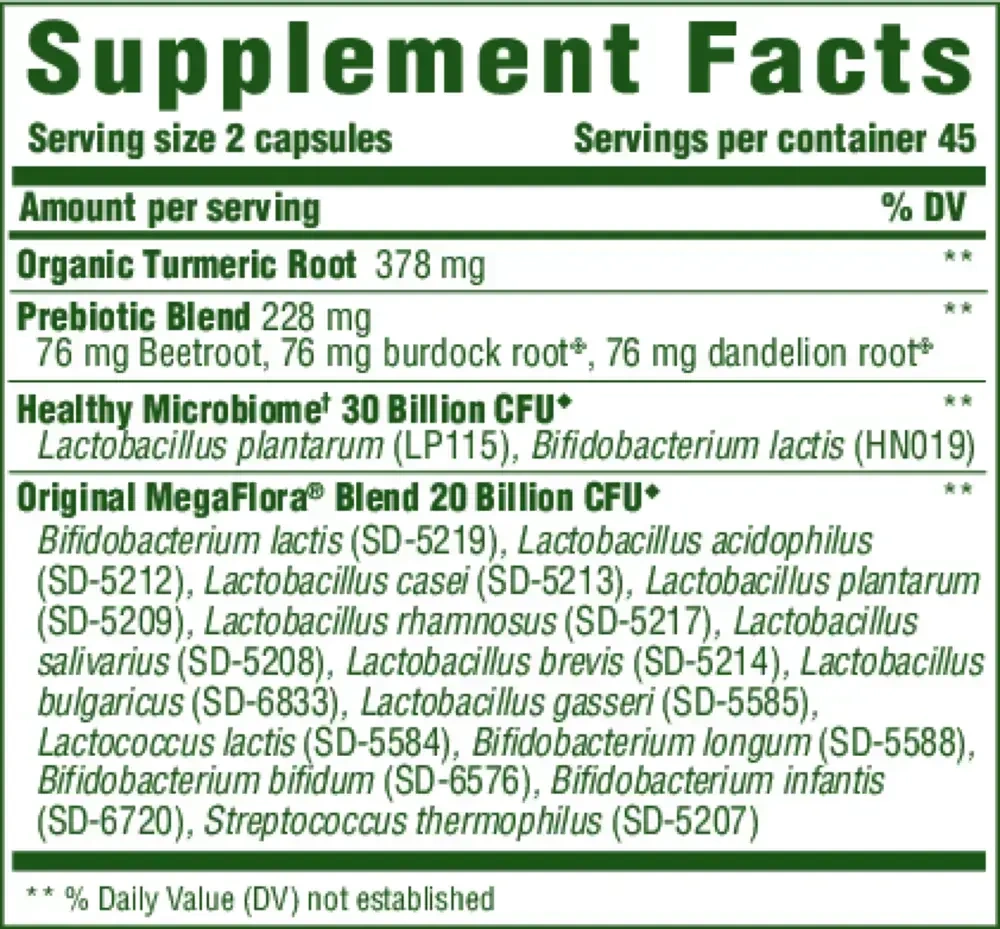 Product image for MegaFlora® Probiotic with Turmeric.