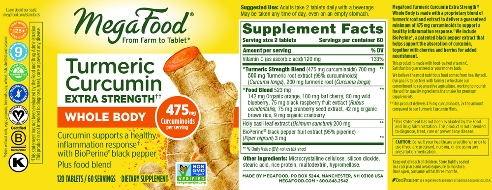 Product image for Turmeric Curcumin Extra Strength† - Whole Body.