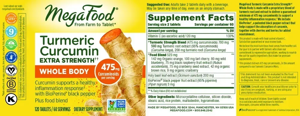 Product image for Turmeric Curcumin Extra Strength† - Whole Body.