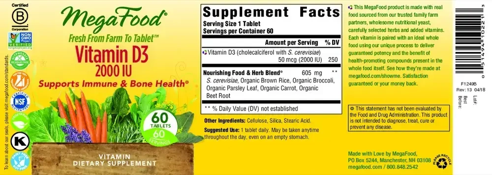 Product image for Vitamin D3 2000IU.