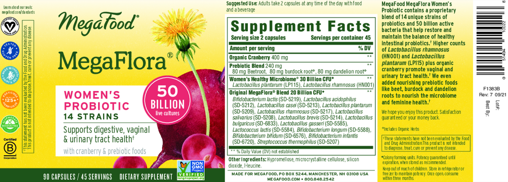 Product image for MegaFlora® Women&#39;s Probiotic.