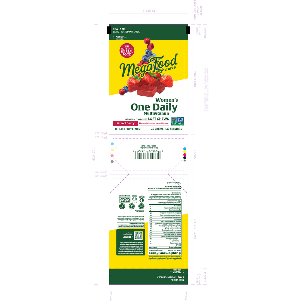 Product image for Women's One Daily Multivitamin Soft Chews - Mixed Berry Flavor.