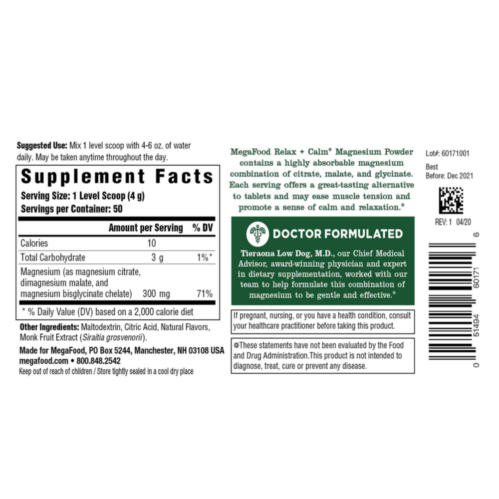 Product image for Relax + Calm Magnesium Powder-Raspberry Lemonade Flavor.