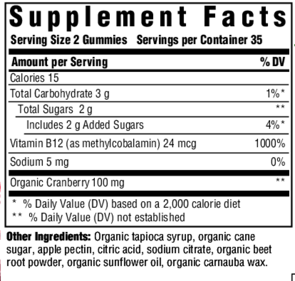 Product image for B12 Energy Gummies, Cranberry.