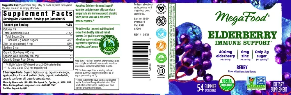 Product image for Elderberry Immune Support Gummies, Berry.
