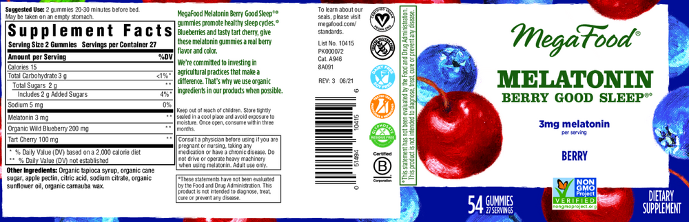 Product image for Melatonin Berry Good Sleep®* Gummies.