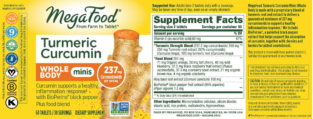 Product image for Turmeric Curcumin Minis - Whole Body.