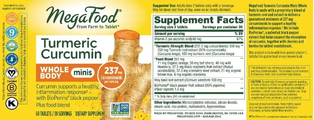 Product image for Turmeric Curcumin Minis - Whole Body.