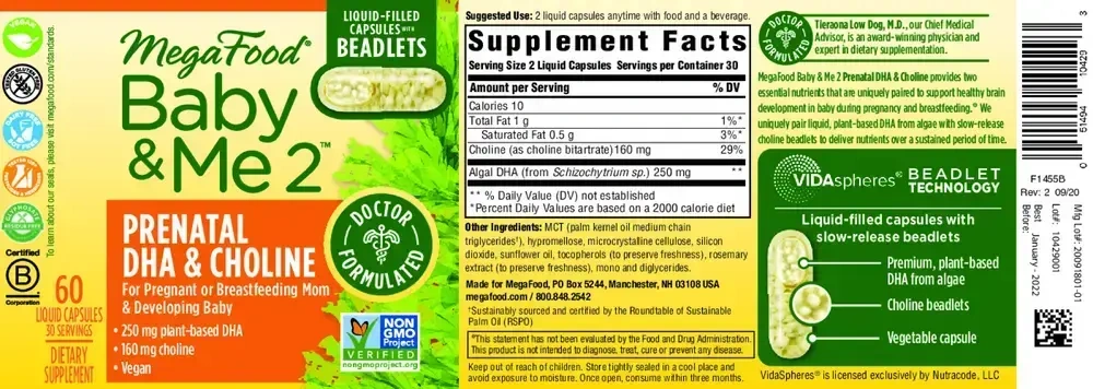 Product image for Baby &amp; Me 2 Prenatal DHA &amp; Choline.