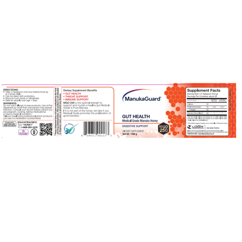 Product image for Gut Health Manuka Honey 12+ MGO 250.