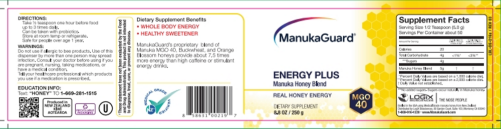 Product image for Energy Plus Manuka Honey Blend MGO 40.