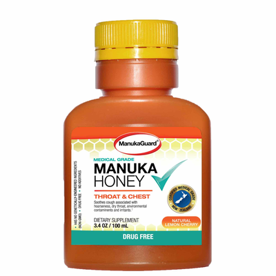 Medical Grade Manuka Honey Throat & Chest Syrup 3.4 Ounces