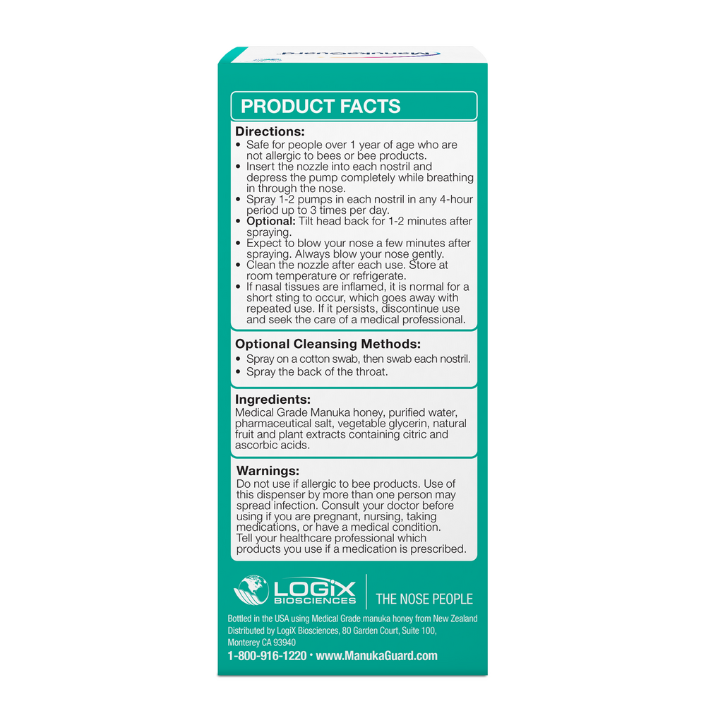 Product image for Medical Grade Manuka Honey Allercleanse Nasal Spray.
