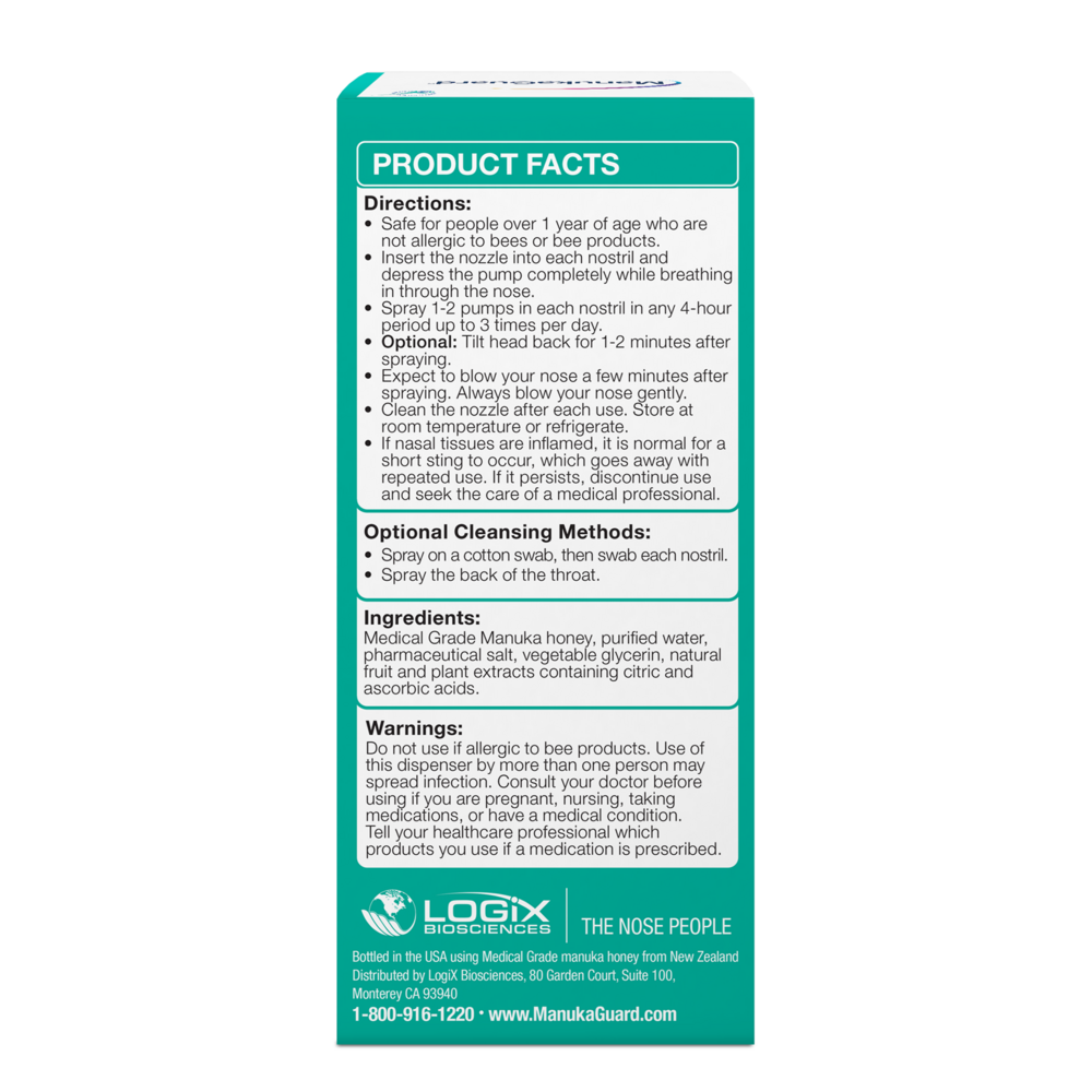 Product image for Medical Grade Manuka Honey Allercleanse Nasal Spray.
