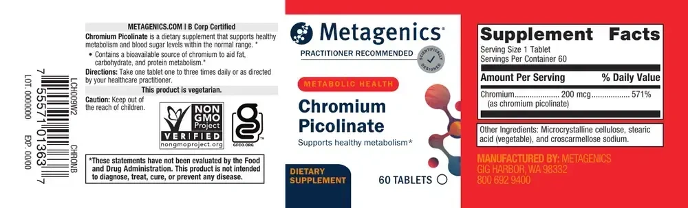 Product image for Chromium Picolinate.