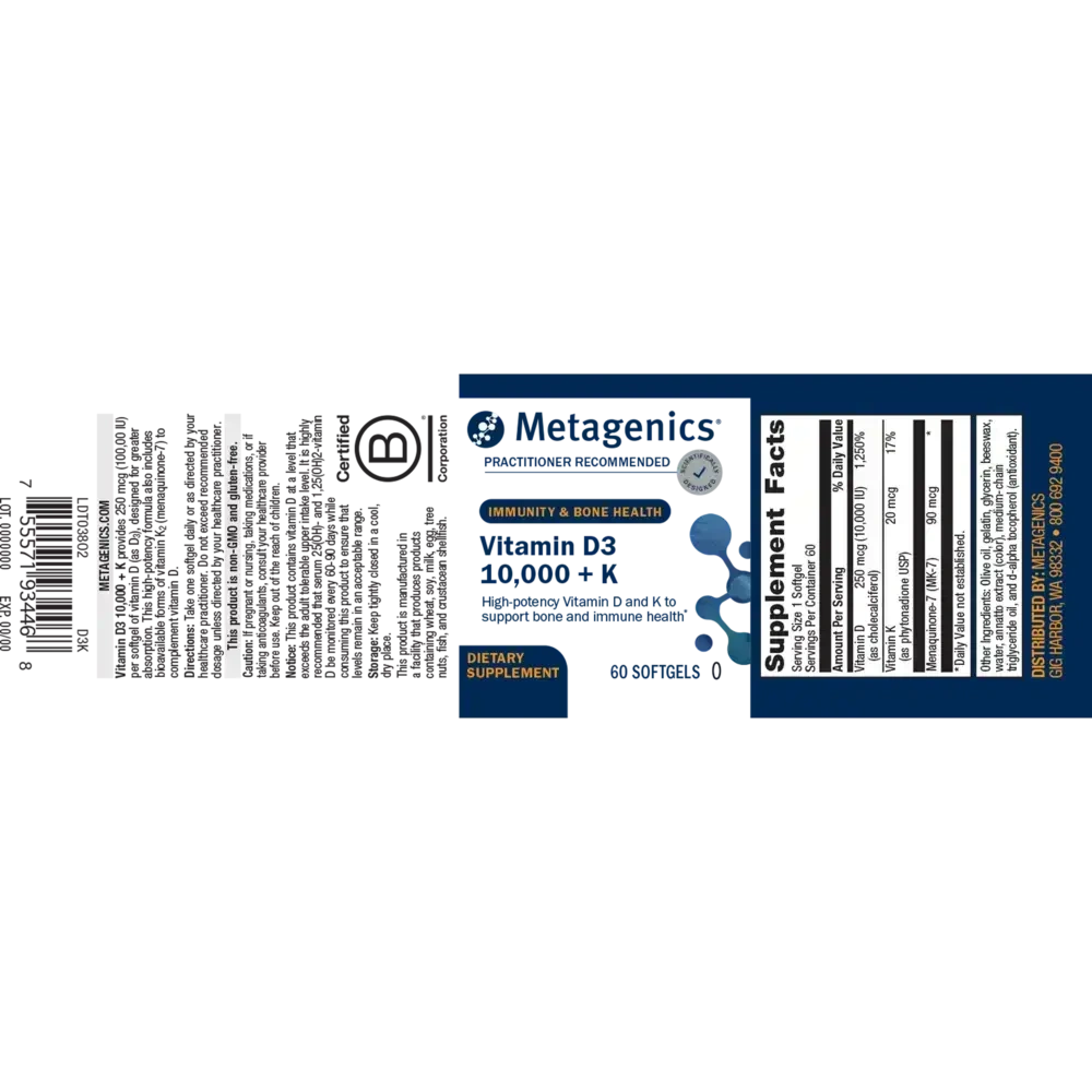 Product image for Vitamin D3 10,000 + K.