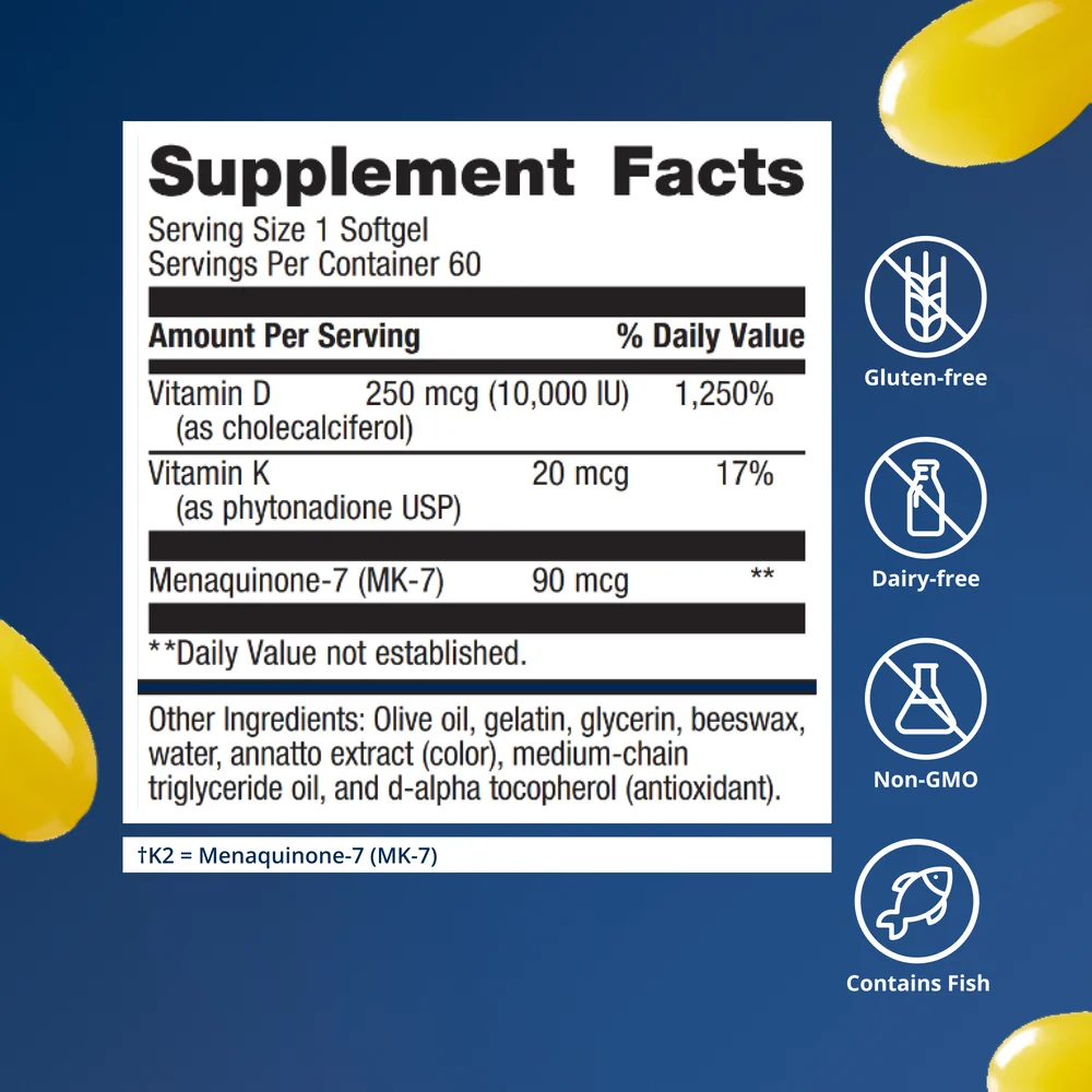 Product image for Vitamin D3 10,000 + K.