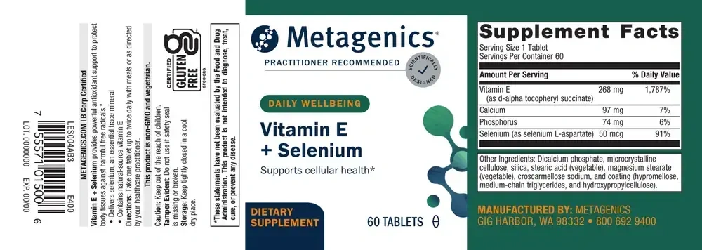 Product image for Vitamin E + Selenium.