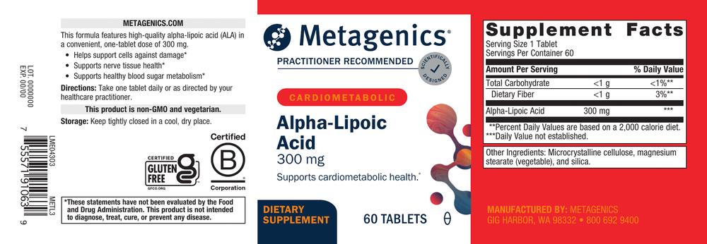 Product image for Alpha-Lipoic Acid 300 (formerly Meta Lipoate® 300).