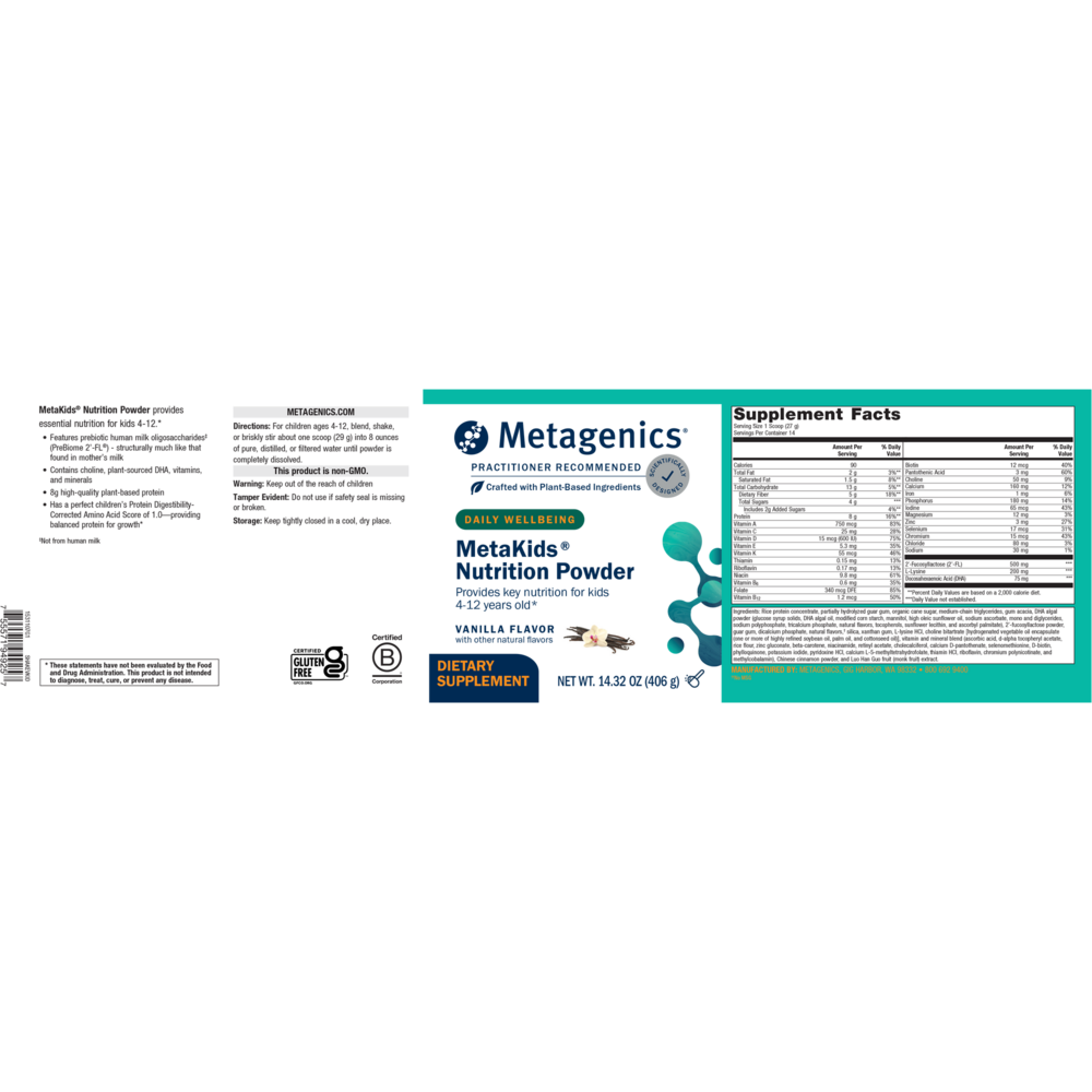 Product image for MetaKids™ Nutrition Powder, Vanilla.