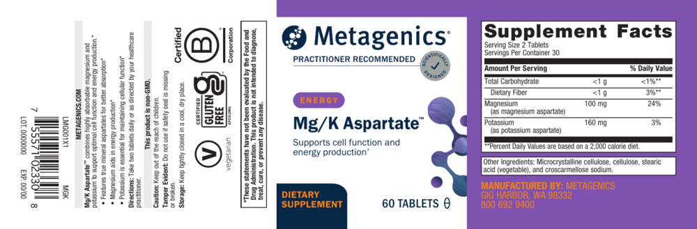 Product image for Mg/K Aspartate™.
