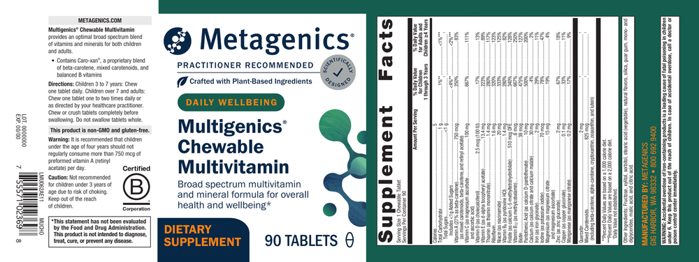 Product image for Multigenics® Chewable - Outrageous Orange.