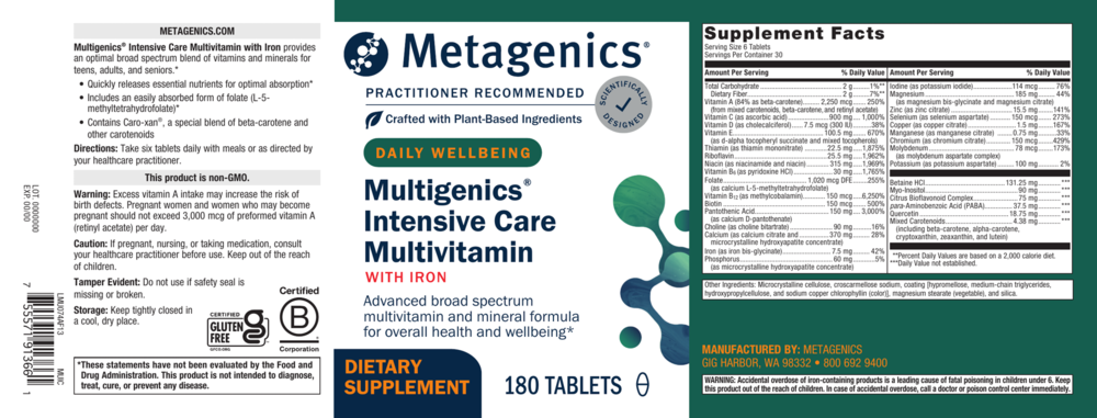 Product image for Multigenics® Intensive Care.
