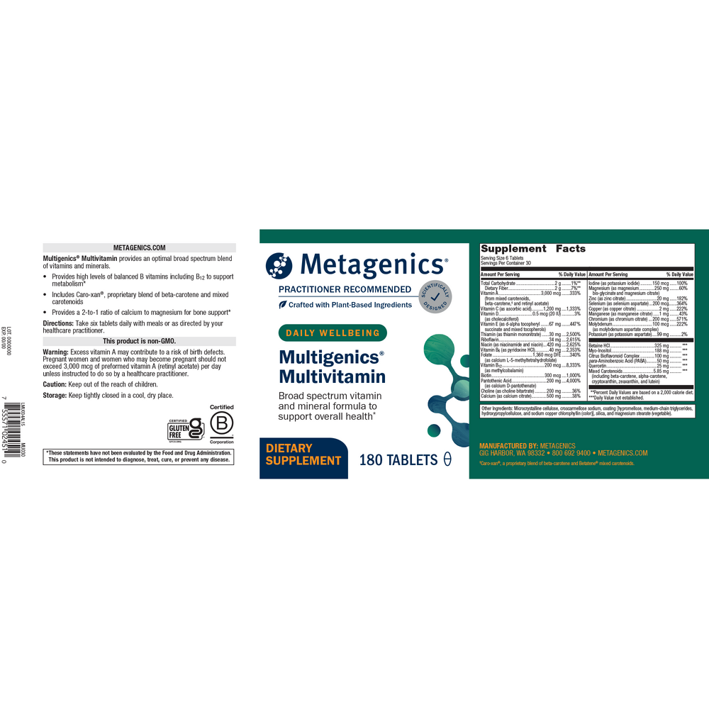 Product image for Multigenics® Multivitamin.
