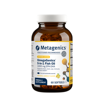 OmegaGenics® 5-in-1 Fish Oil, 1000mg EPA-DHA, Lemon Flavor Softgels