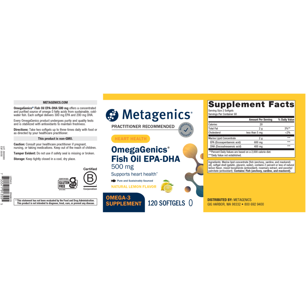 Product image for OmegaGenics® Fish Oil EPA-DHA 500mg.