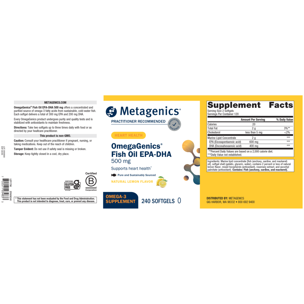 Product image for OmegaGenics® Fish Oil EPA-DHA 500mg.