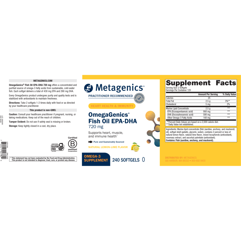 Product image for OmegaGenics® EPA-DHA 720 Fish Oil.