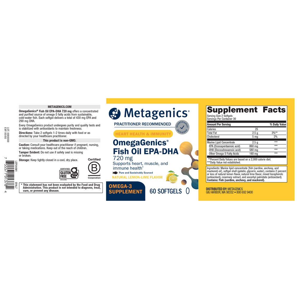 Product image for OmegaGenics® EPA-DHA 720 Fish Oil.