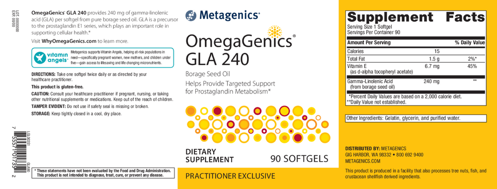 Product image for OmegaGenics® Borage Seed GLA 240.