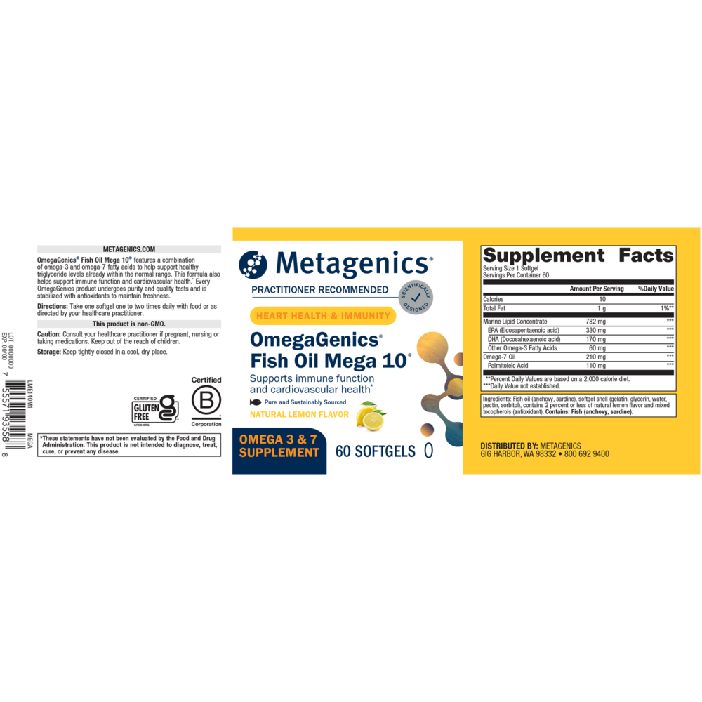 Product image for OmegaGenics® Mega 10® Fish Oil.