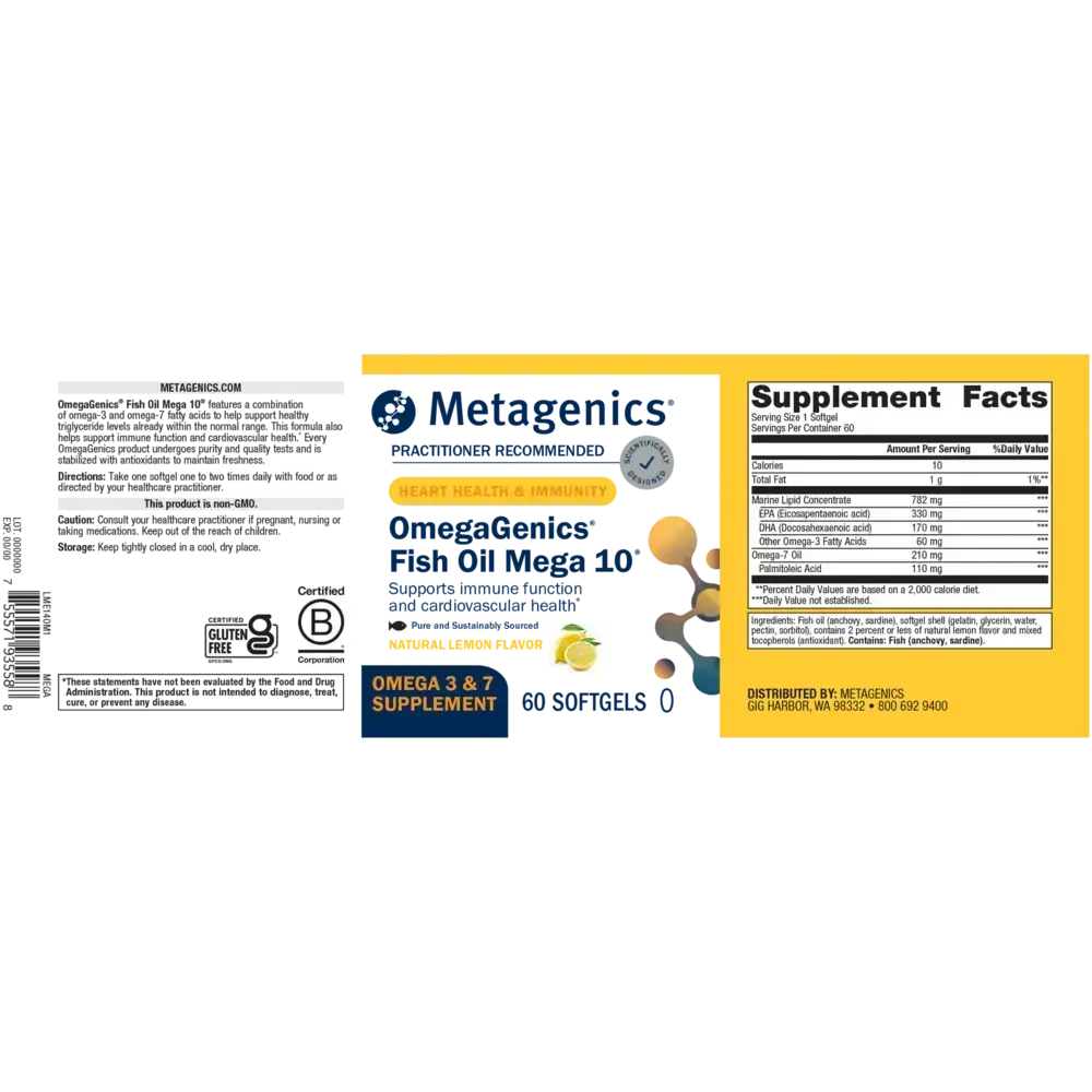 Product image for OmegaGenics® Mega 10® Fish Oil.