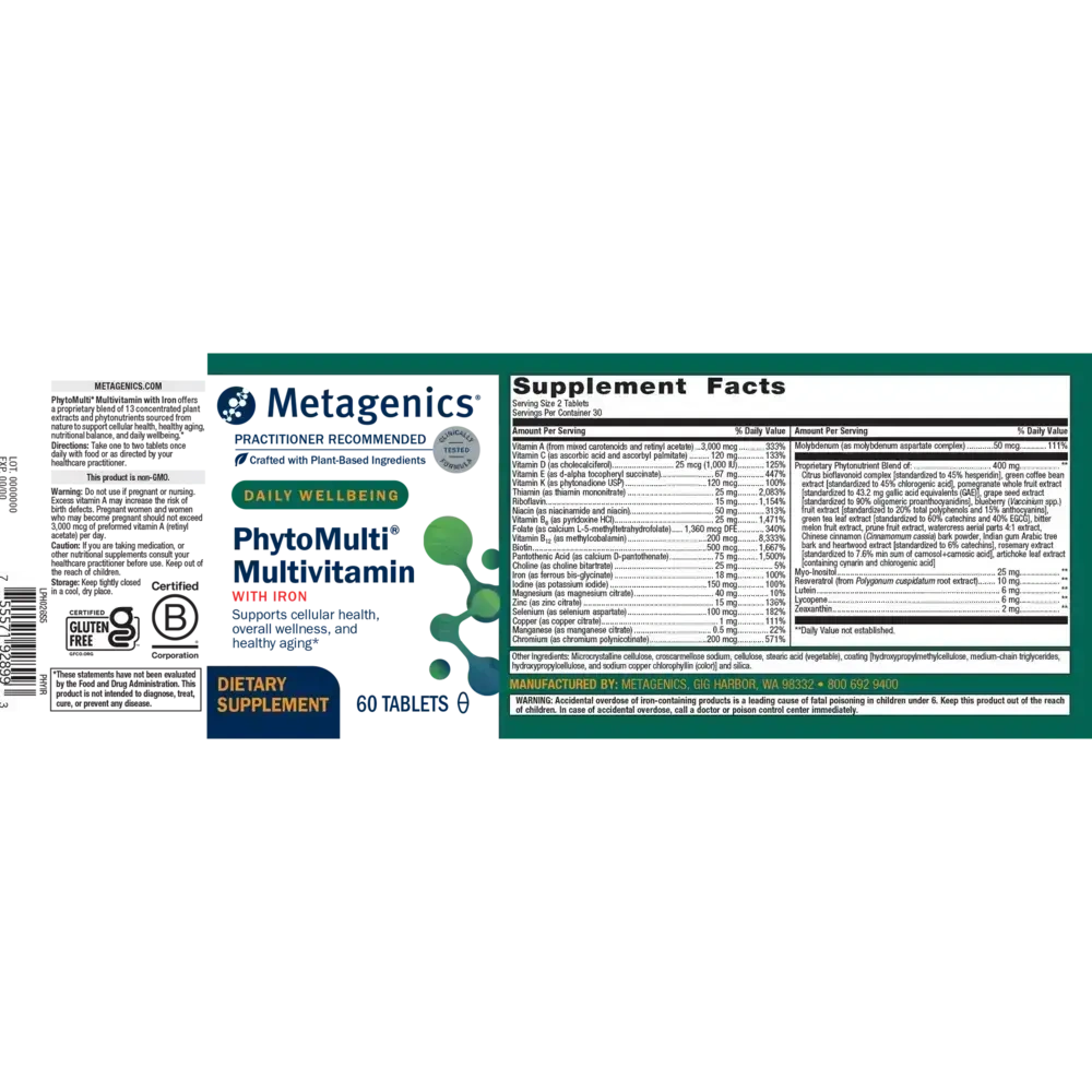 Product image for PhytoMulti® Multivitamin with Iron.