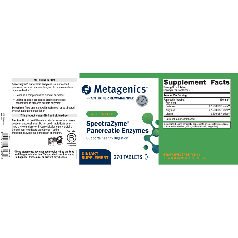 Product image for SpectraZyme Pancreatic Enzymes.