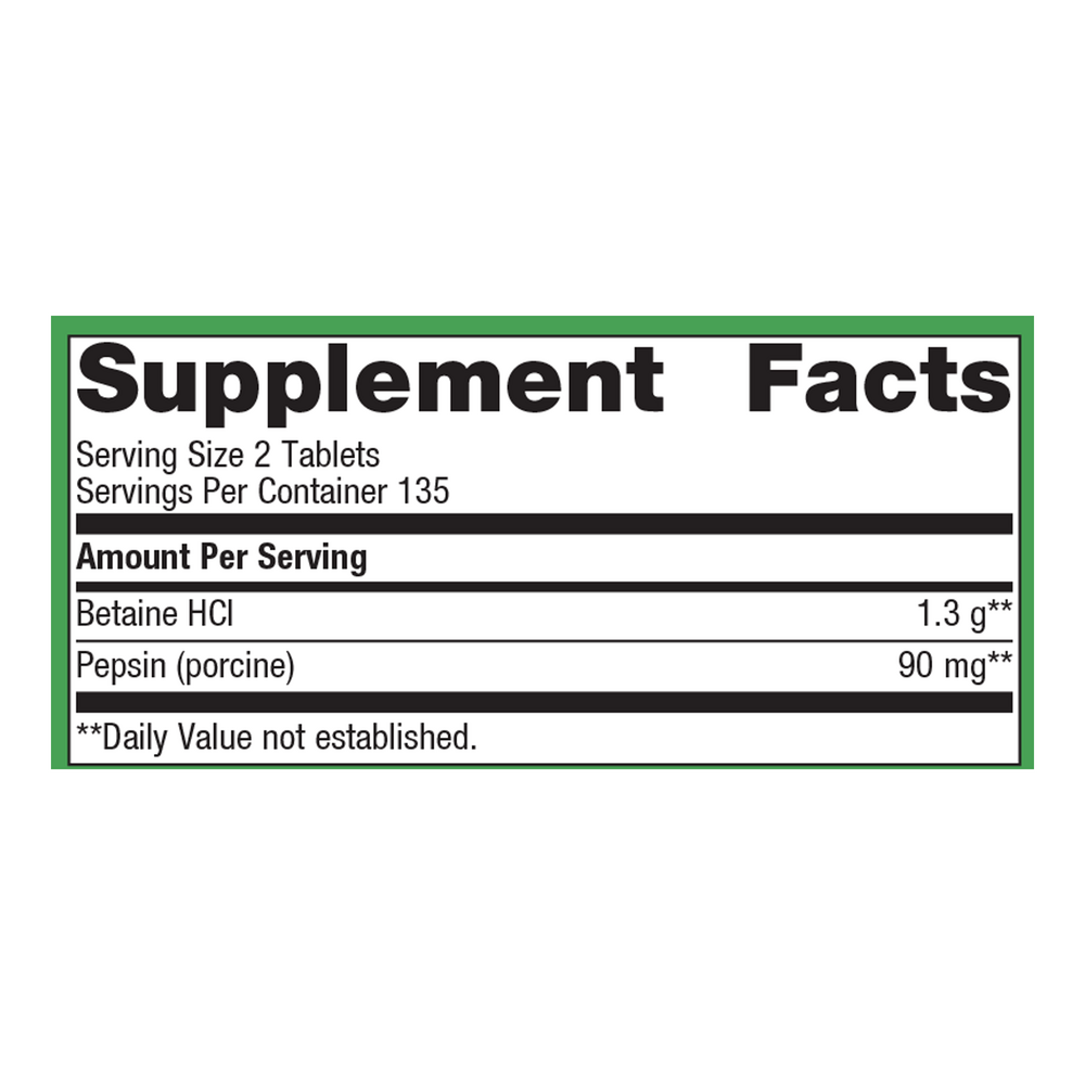 Product image for SpectraZyme® Betaine HCI + Pepsin.