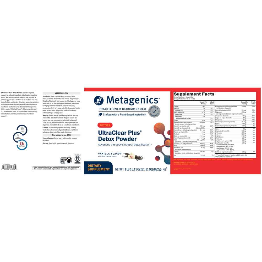 Product image for UltraClear Plus® Detox Powder, Vanilla.