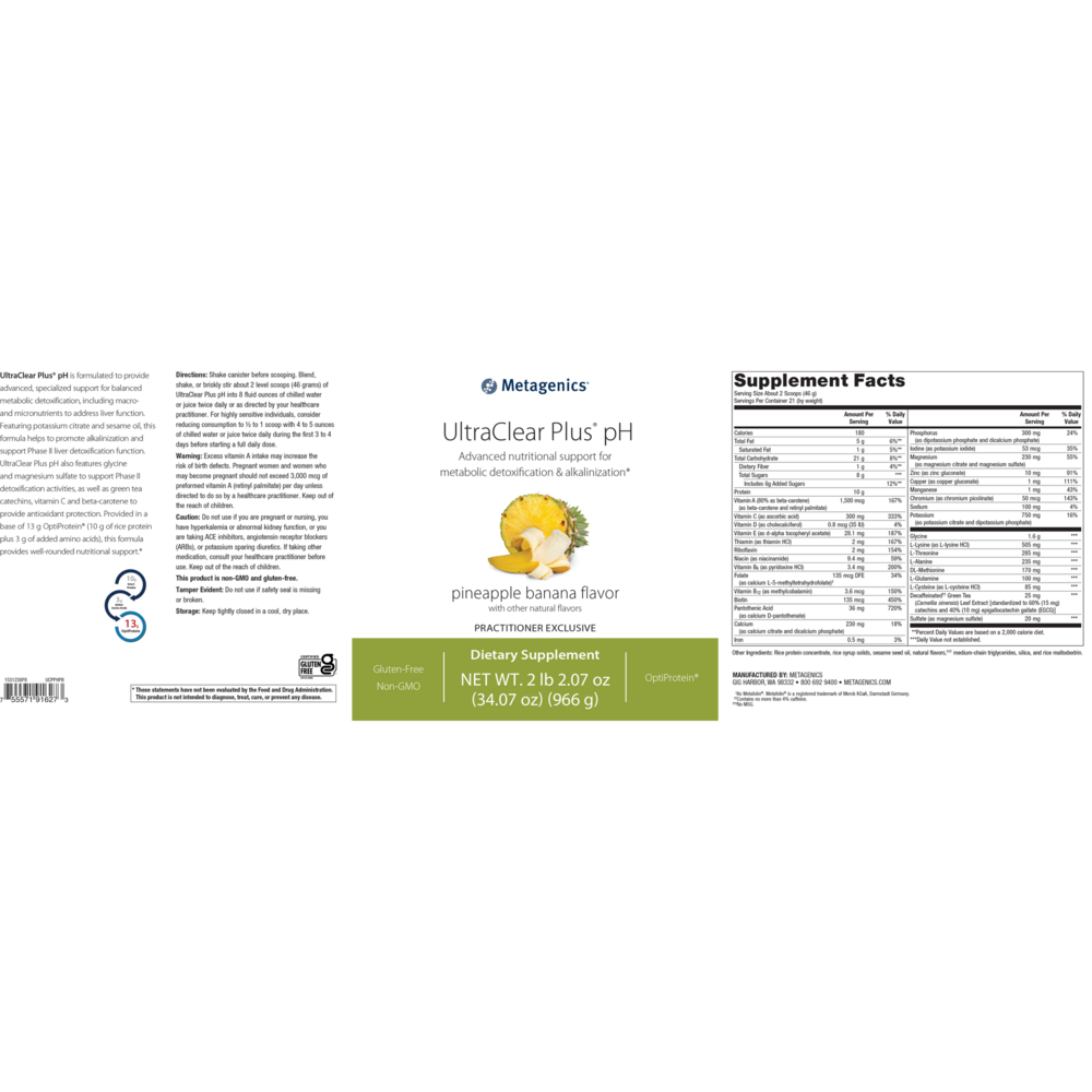 Product image for UltraClear Plus® pH, Pineapple Banana.