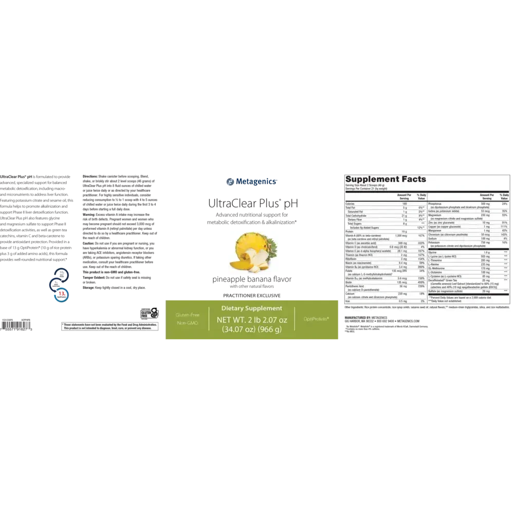 Product image for UltraClear Plus® pH, Pineapple Banana.