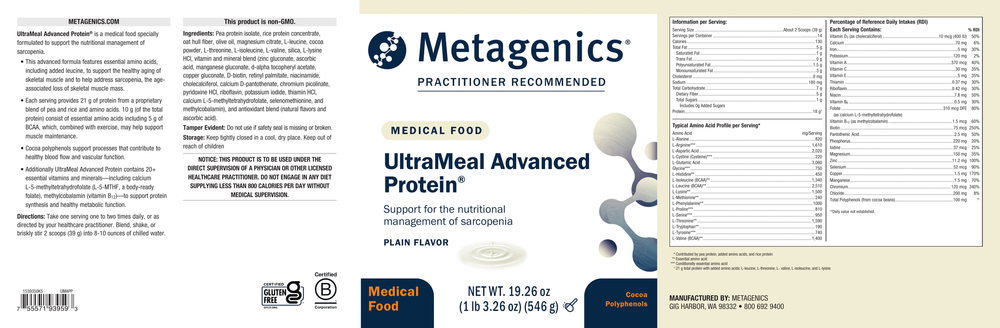 Product image for UltraMeal Advanced Protein®, Plain.