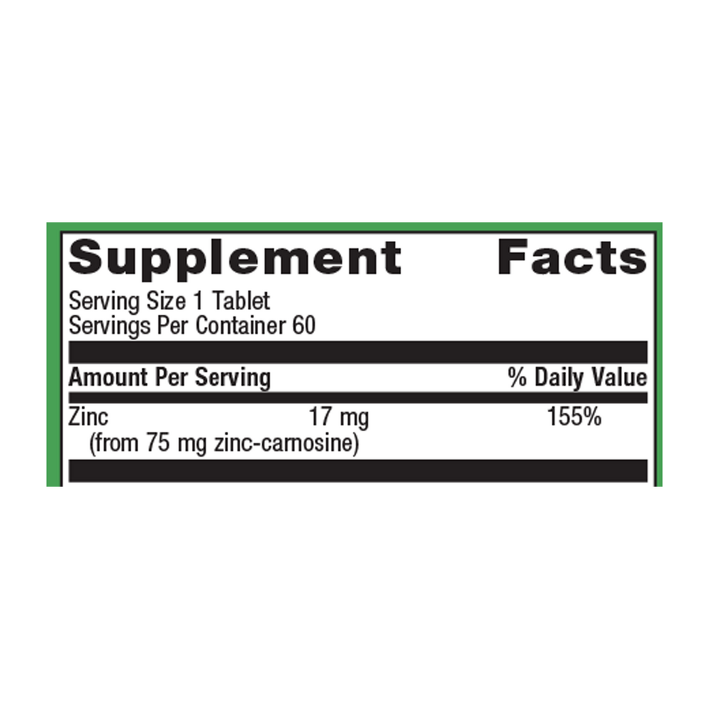 Product image for Zinc Carnosine Complex.
