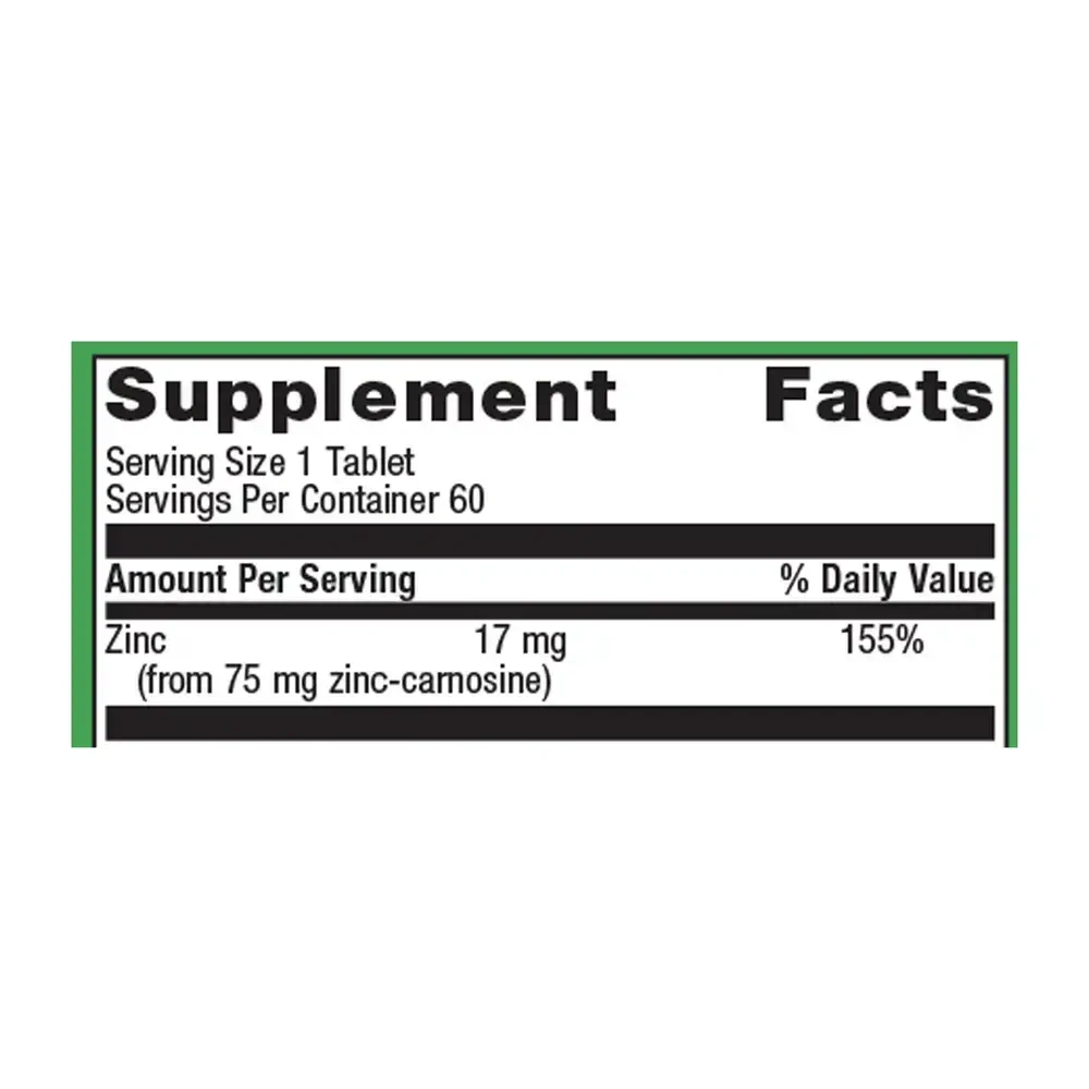 Product image for Zinc Carnosine Complex.