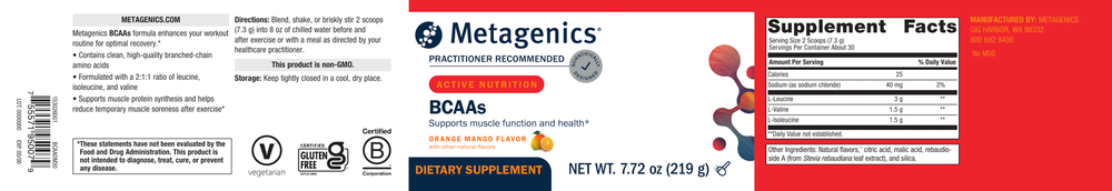 Product image for BCAAs - Orange Mango Flavor.