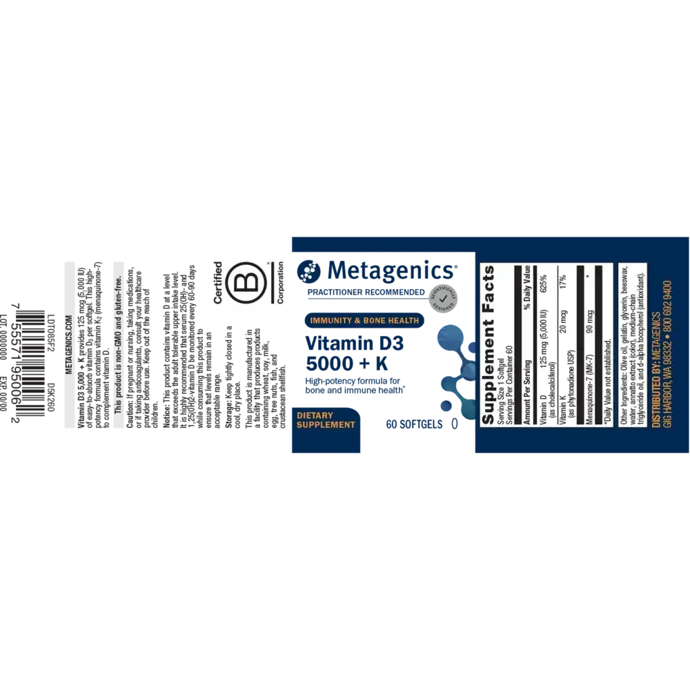 Product image for Vitamin D3 5000 + K.