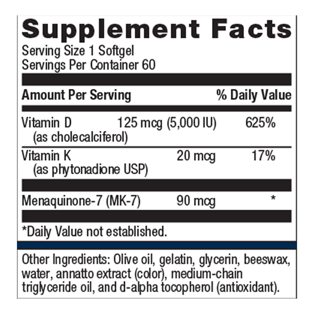 Product image for Vitamin D3 5000 + K.